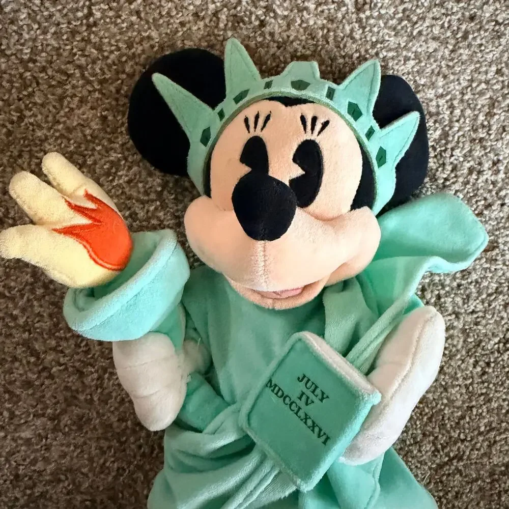 Disney Store Statue of Liberty Minnie Mouse Plush 1990 Vintage